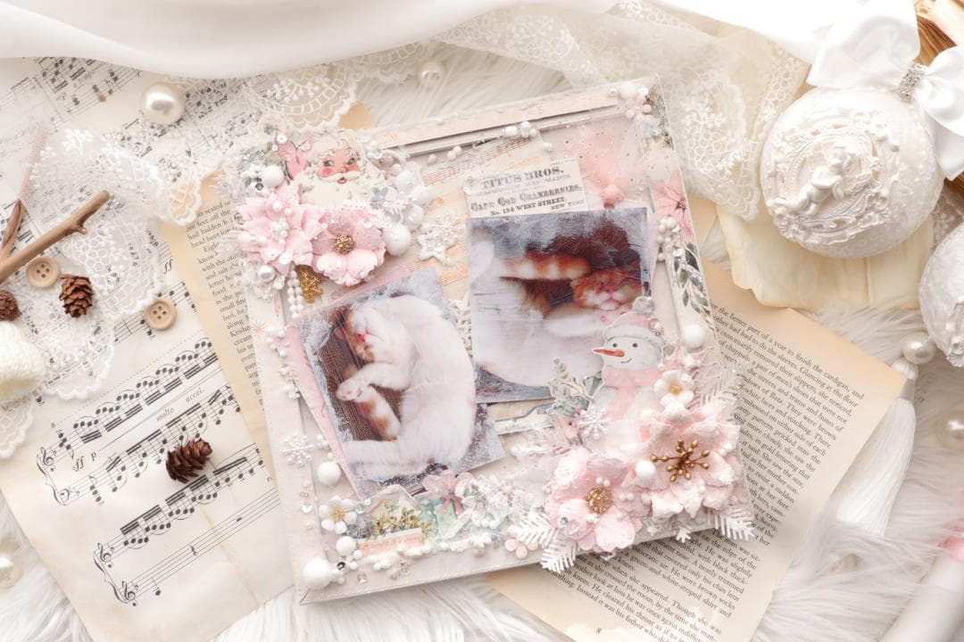 Pink Christmas フォトフレーム☃　完成品