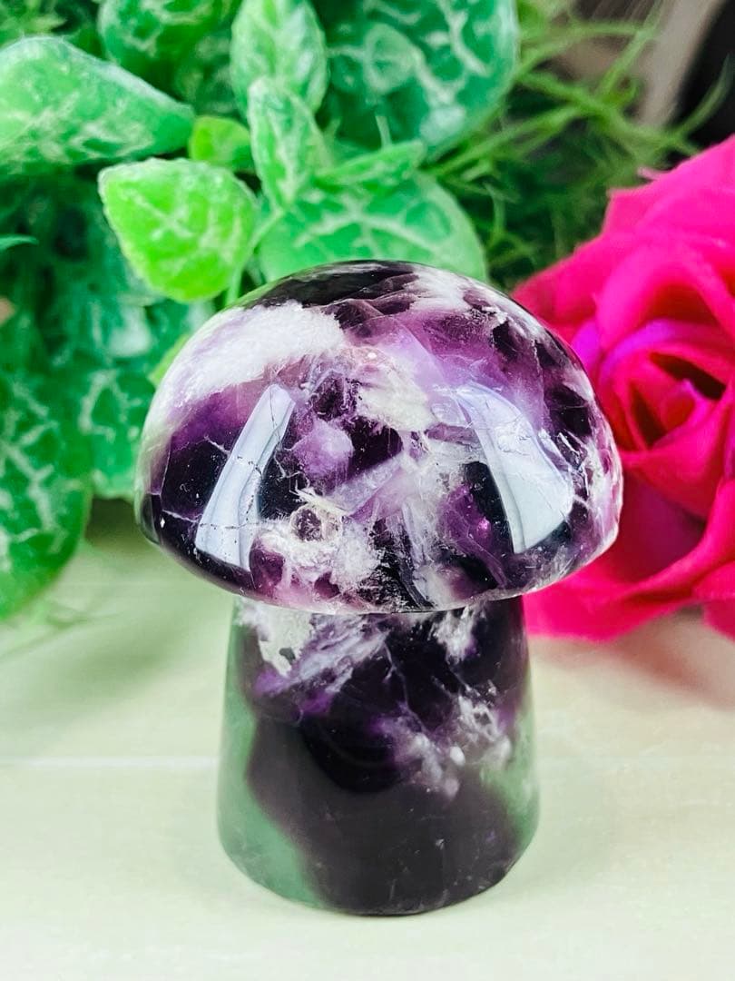 エンジェルフェザー　万華鏡　フローライト　マルチカラー　蛍石　きのこ　原石