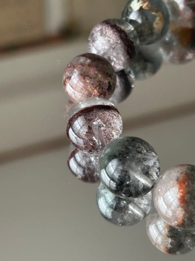 高透明度 大玉14mm ガーデンクォーツ ブレスレット 内径17cm