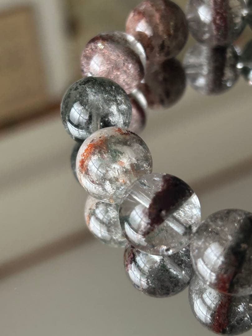 高透明度 大玉14mm ガーデンクォーツ ブレスレット 内径17cm