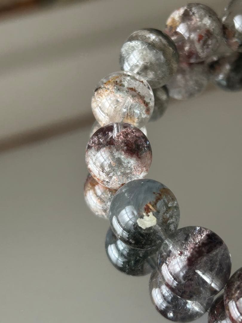 高透明度 大玉14mm ガーデンクォーツ ブレスレット 内径17cm