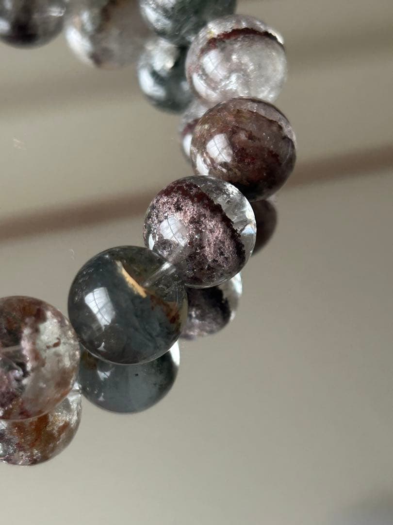 高透明度 大玉14mm ガーデンクォーツ ブレスレット 内径17cm