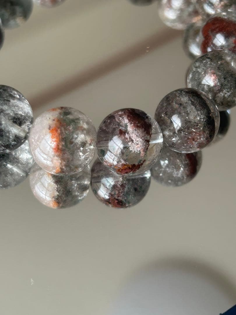 高透明度 大玉14mm ガーデンクォーツ ブレスレット 内径17cm