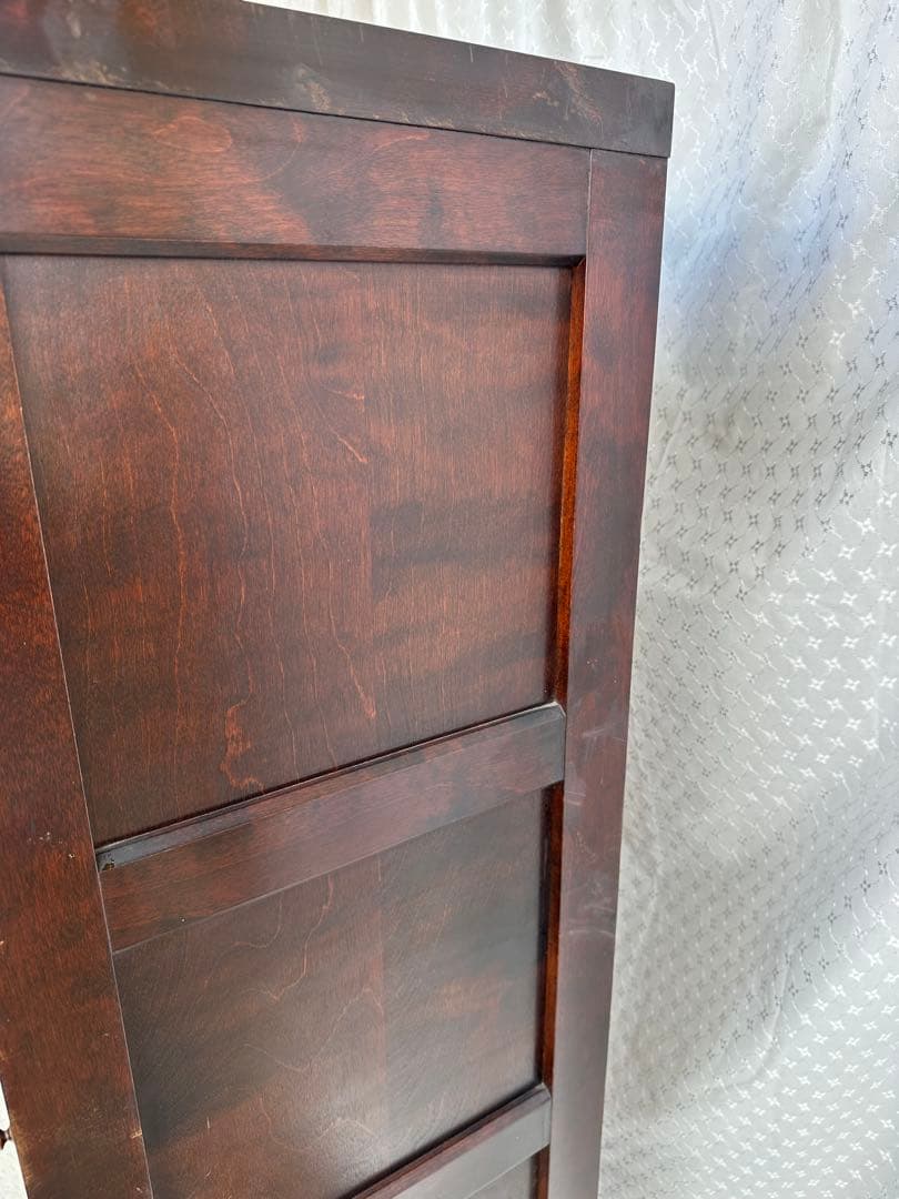 北海道民芸 食器棚 水屋 引戸 カップボード カバ/樺 無垢材 横幅135cm