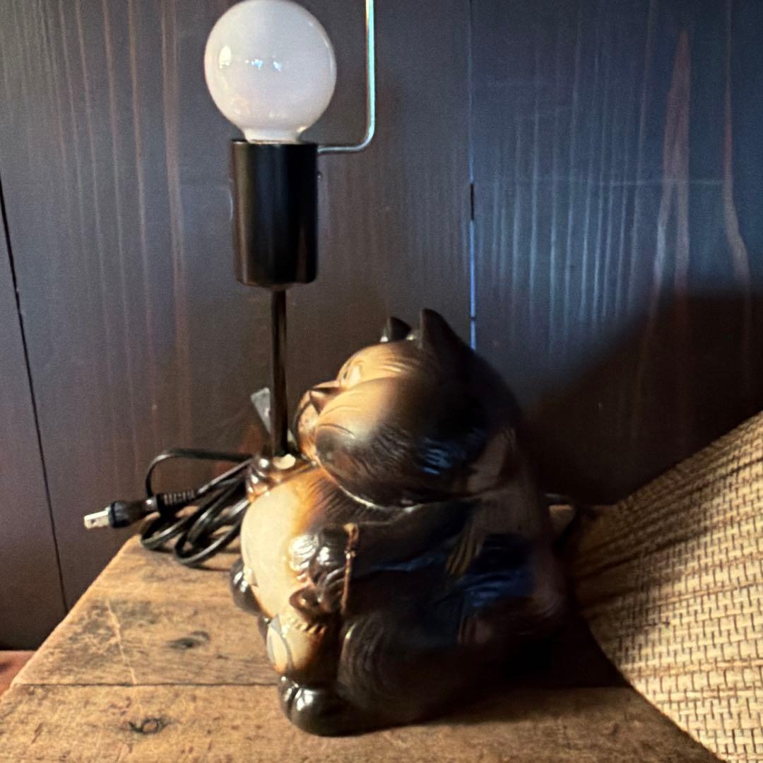 昭和レトロ 希少 松下電工 信楽焼たぬきランプ 縁起物 商売繁盛 訳あり