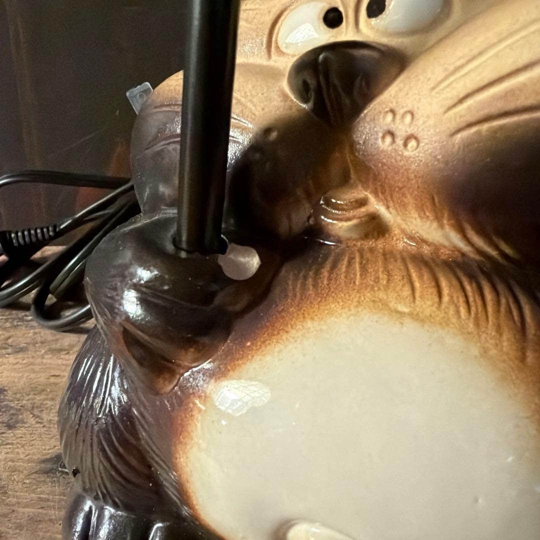 昭和レトロ 希少 松下電工 信楽焼たぬきランプ 縁起物 商売繁盛 訳あり