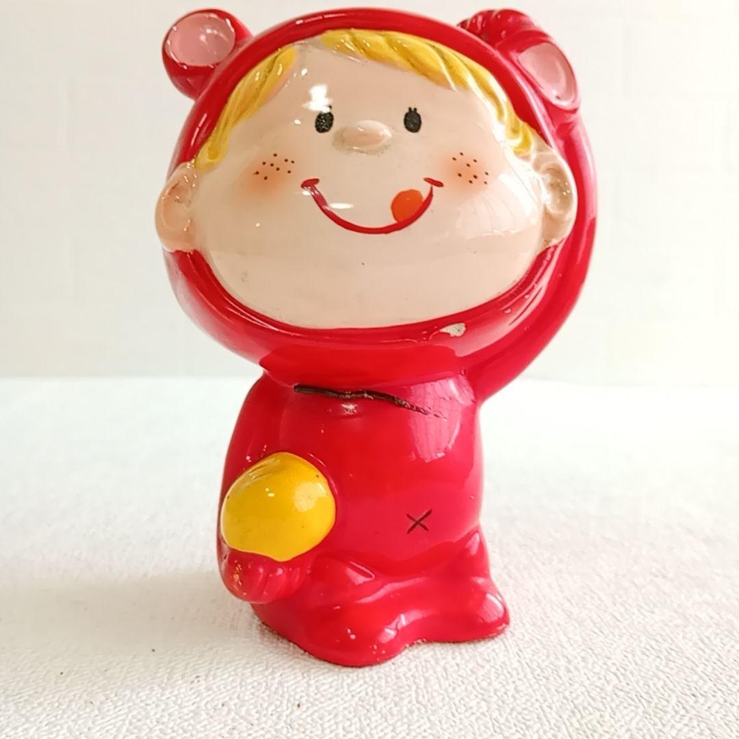 S81:70年代サンリオ 陶器 貯金箱女の子 昭和レトロ SANRIO 水森亜土