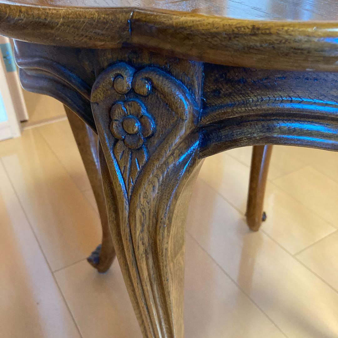 （送料込でお得です。オーク材　オーク無垢　サイドテーブル　アジア風家具