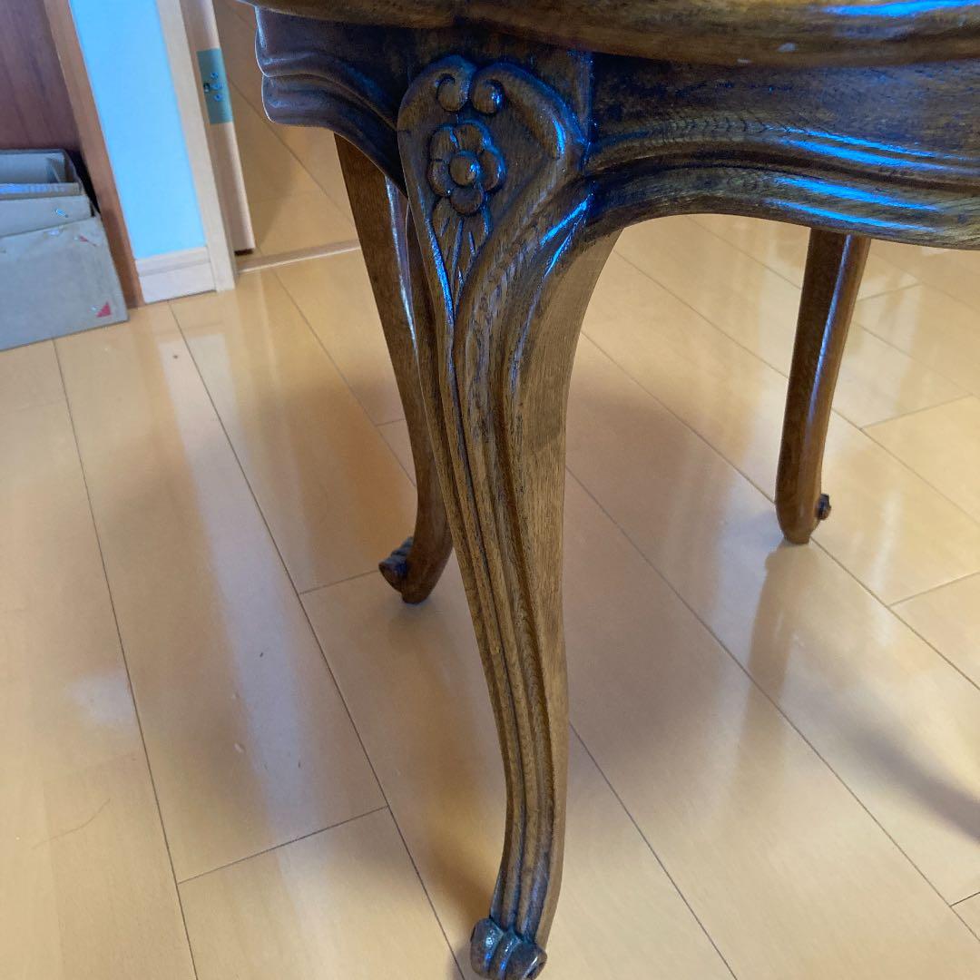 （送料込でお得です。オーク材　オーク無垢　サイドテーブル　アジア風家具