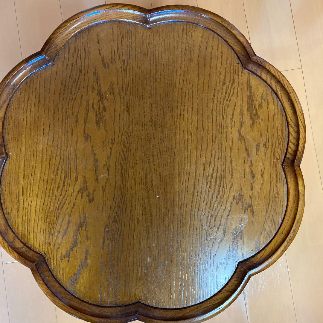 （送料込でお得です。オーク材　オーク無垢　サイドテーブル　アジア風家具