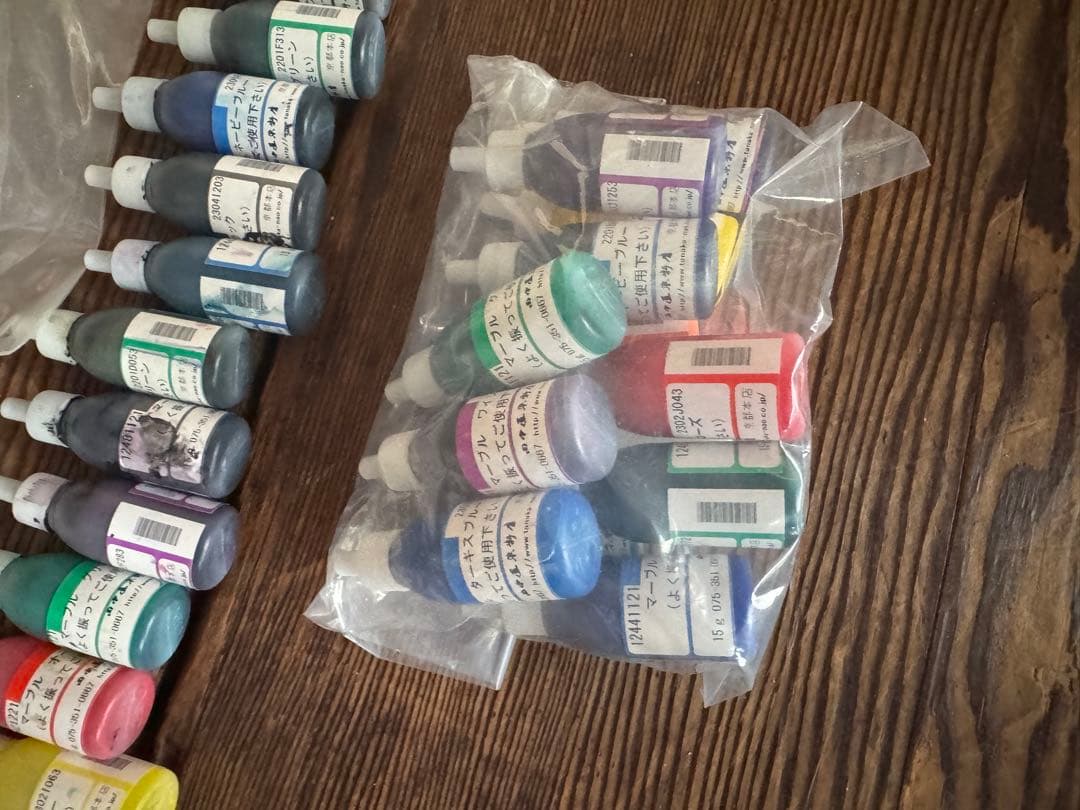 京都老舗マーブル染めインクセット　シルクスカーフ付き