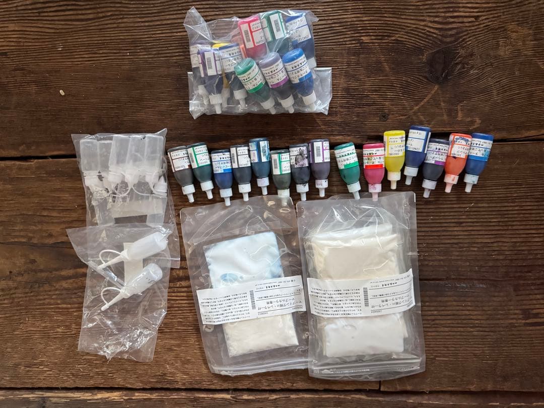 京都老舗マーブル染めインクセット　シルクスカーフ付き