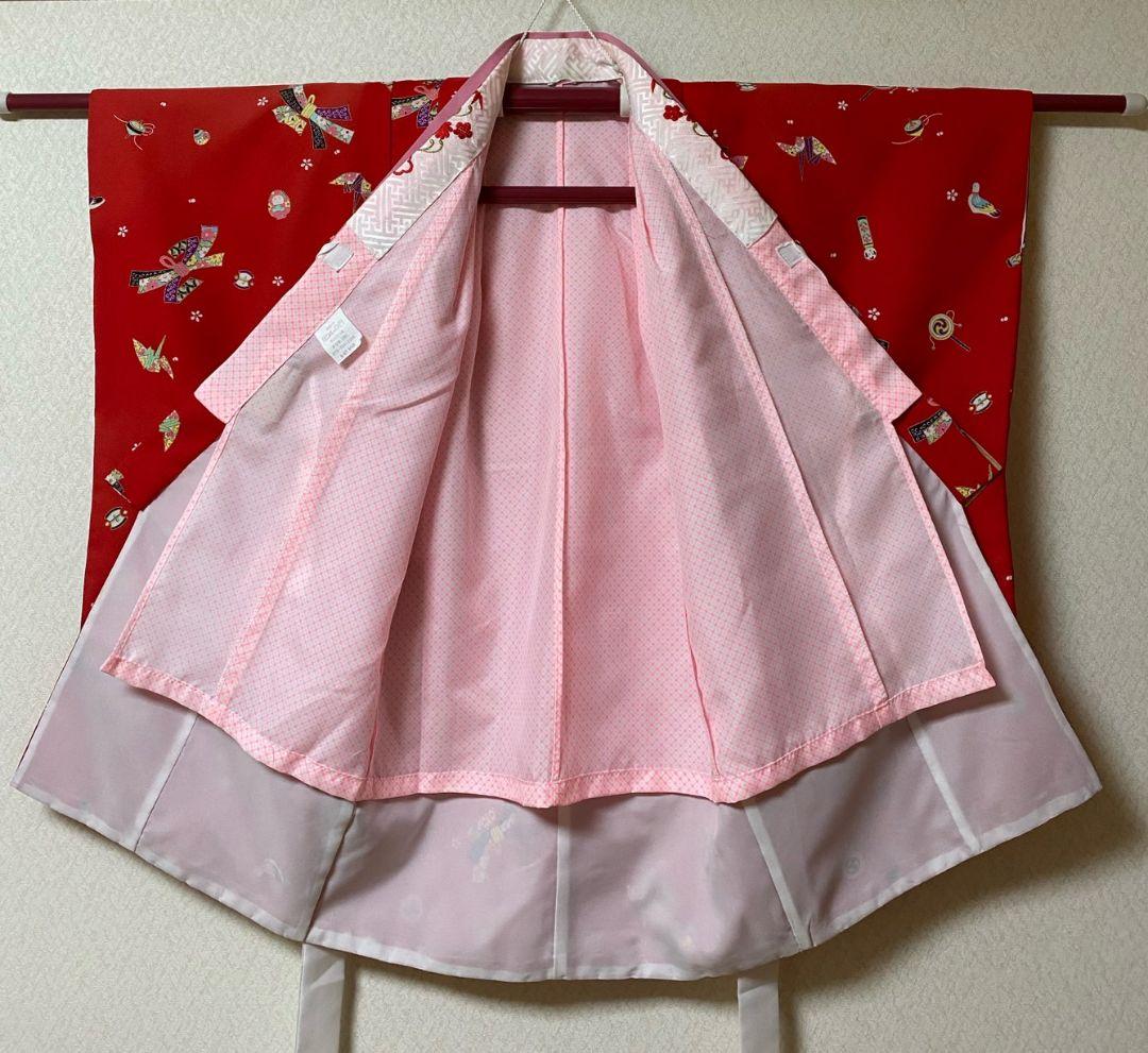 No.341七五三3歳子供着物5点セット着丈71センチ裄丈40センチ美品 綺麗