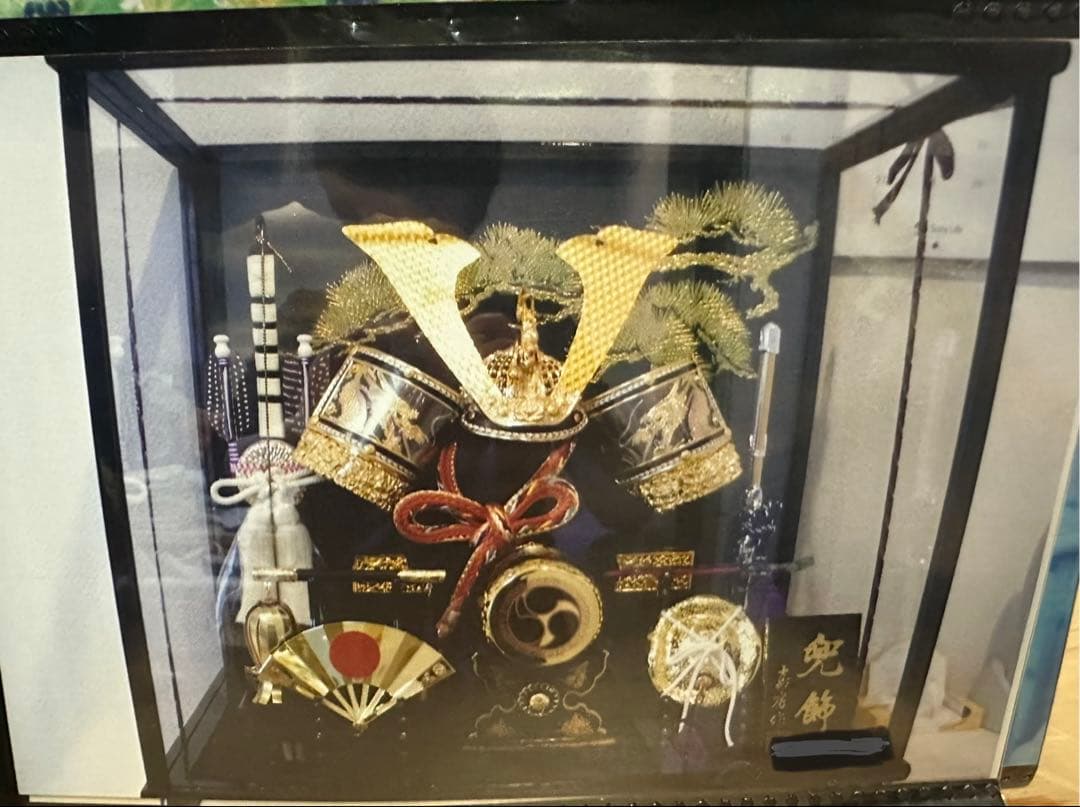 【お値下げ】ガラスケース入り　人形の伏見屋　五月人形