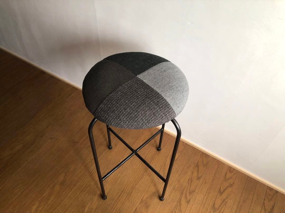 古家具 鉄無垢フレーム パッチワーク ハイスツール カウンターチェア ② レトロ