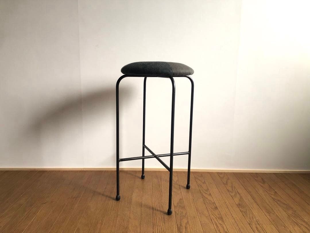 古家具 鉄無垢フレーム パッチワーク ハイスツール カウンターチェア ② レトロ