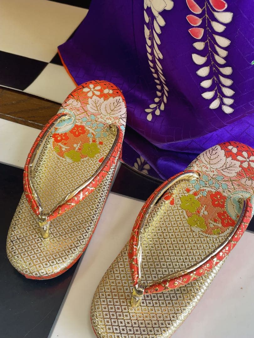 七五三7歳様フルセット紫とピンクの藤柄着物