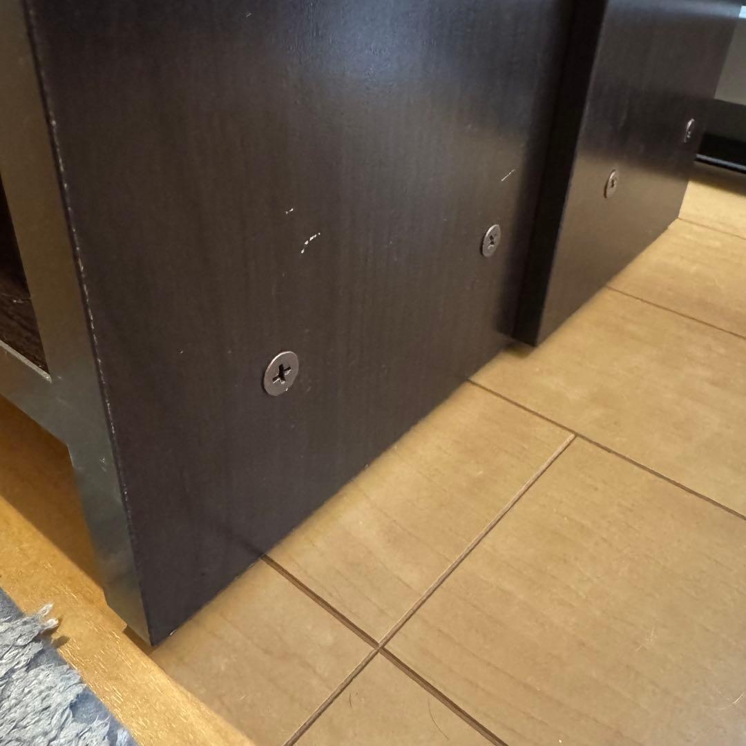 日本製 ぼん家具／木製スライド本棚 漫画 DVD 隙間 引き出し棚×2収納ボード