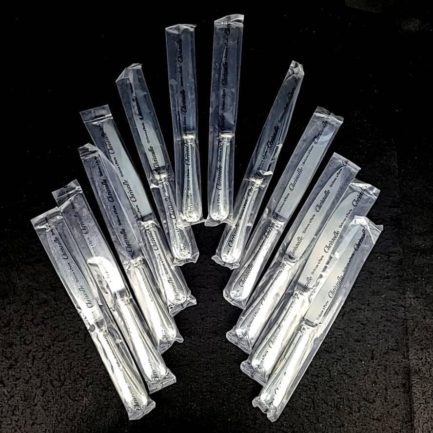 ・未使用・クリストフル　リュバン　テーブルナイフ　12本セット　箱つき