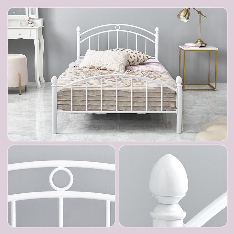 エレガントフレームシングルベッド フレームのみ ホワイト [8261]