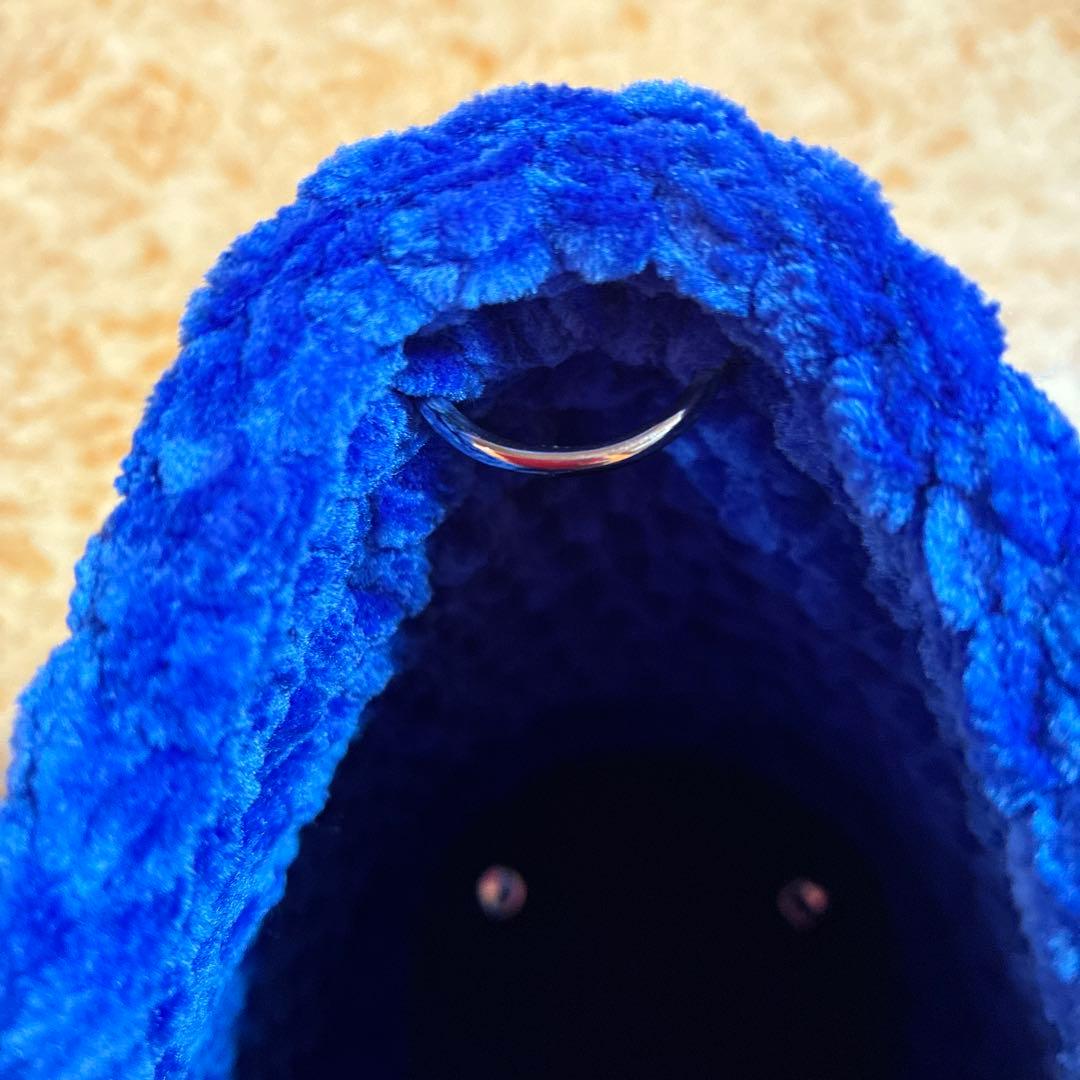 ロイヤルブルー×ベルベット ズパゲッティ マルシェバッグ 青 水色