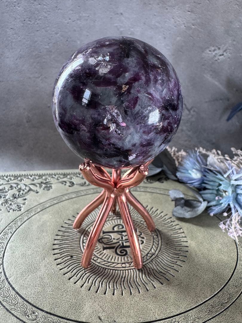 アクアマリン　銀河様　パープル　キラキラ　レピド　マイカ　トルマリン　スフィア