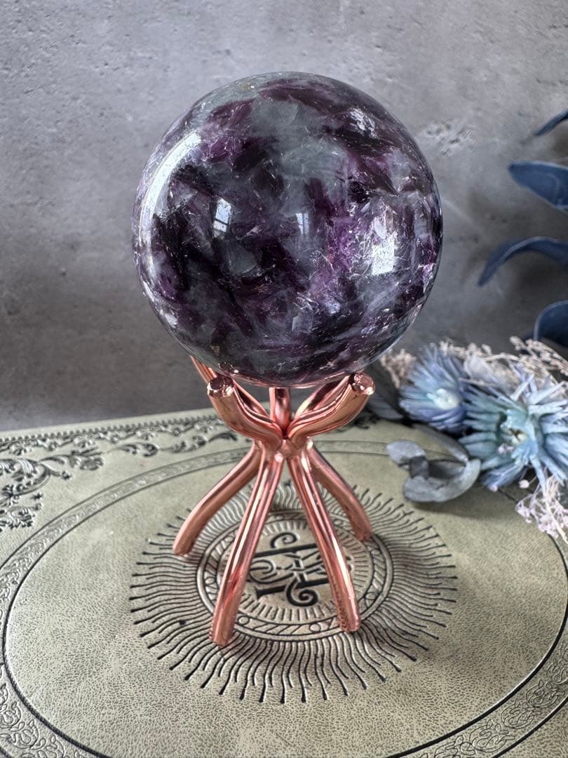 アクアマリン　銀河様　パープル　キラキラ　レピド　マイカ　トルマリン　スフィア