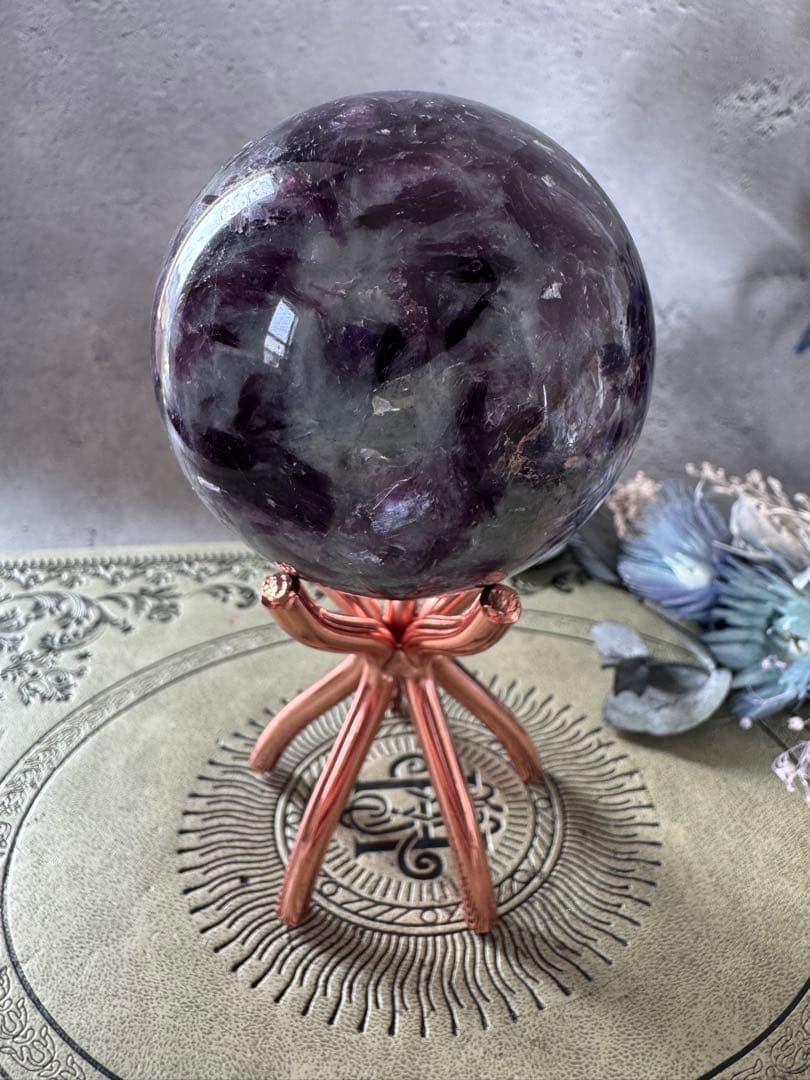 アクアマリン　銀河様　パープル　キラキラ　レピド　マイカ　トルマリン　スフィア