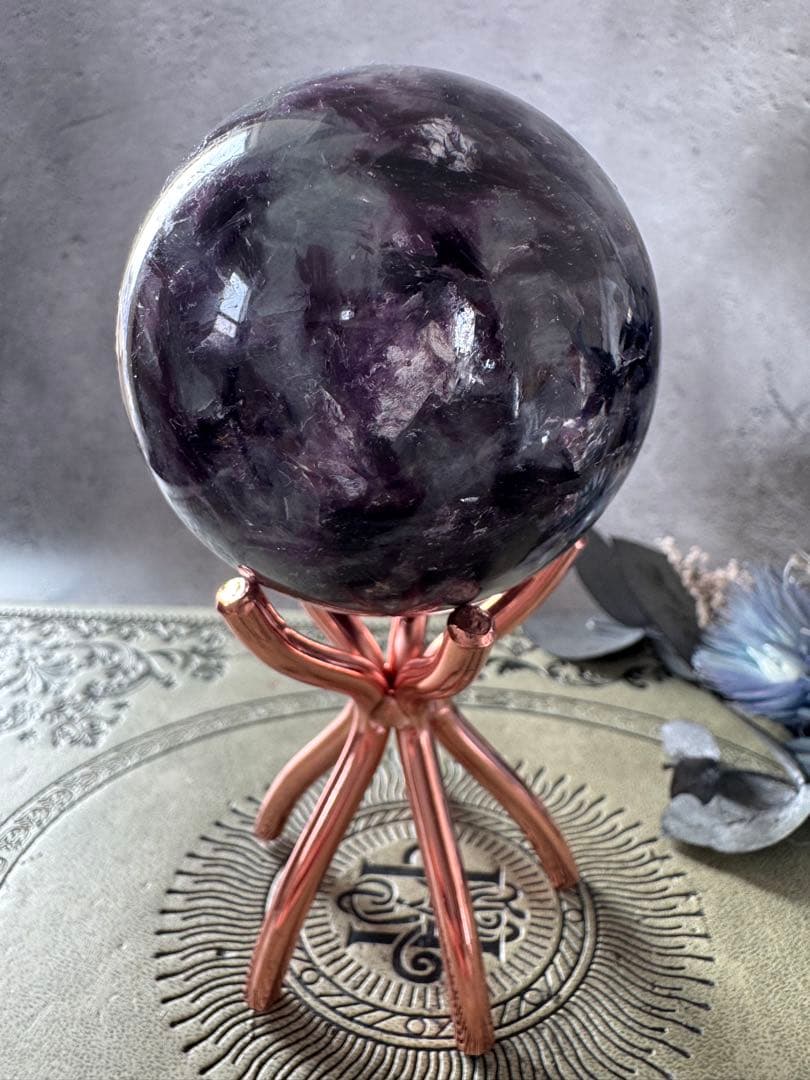 アクアマリン　銀河様　パープル　キラキラ　レピド　マイカ　トルマリン　スフィア