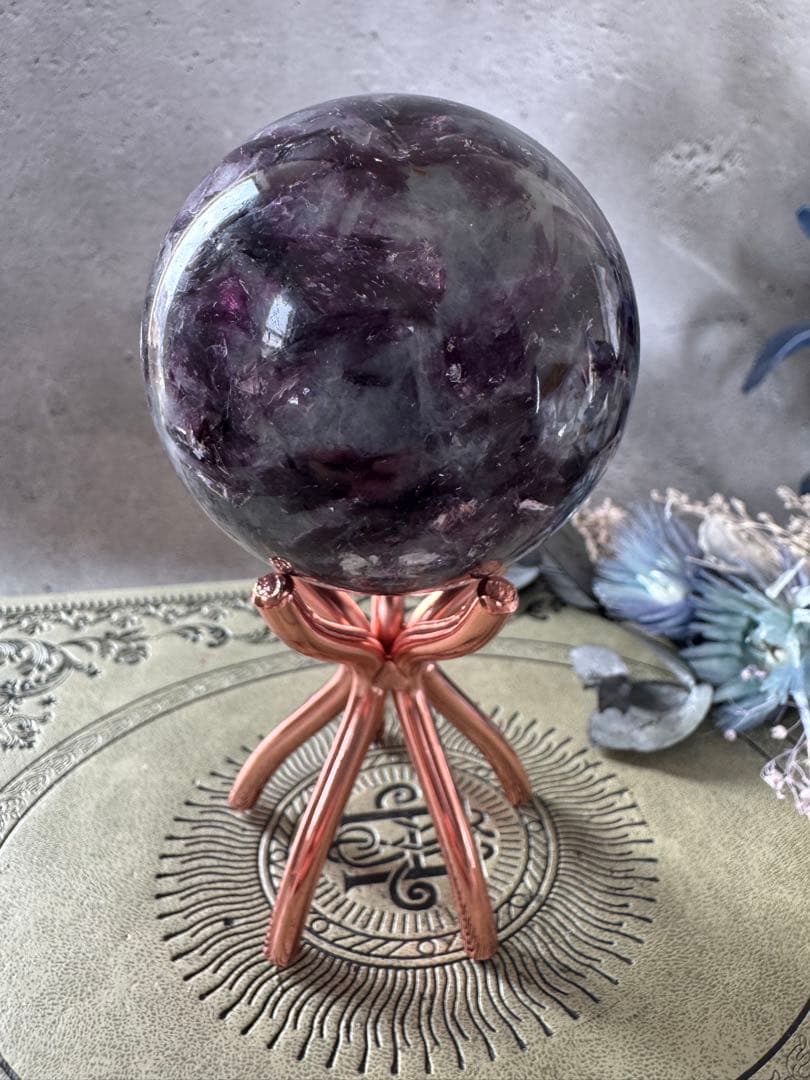 アクアマリン　銀河様　パープル　キラキラ　レピド　マイカ　トルマリン　スフィア