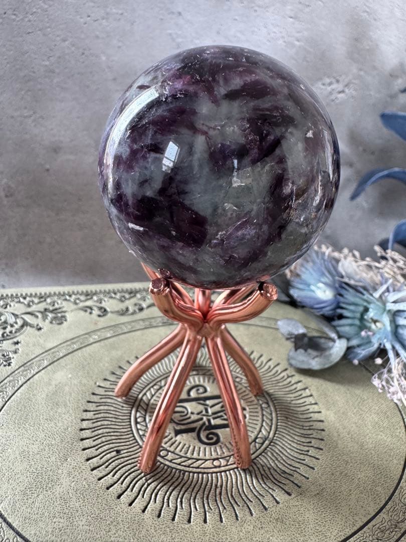 アクアマリン　銀河様　パープル　キラキラ　レピド　マイカ　トルマリン　スフィア