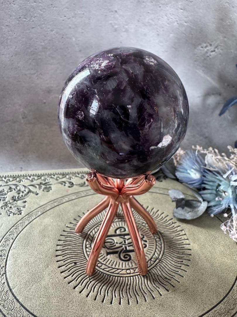 アクアマリン　銀河様　パープル　キラキラ　レピド　マイカ　トルマリン　スフィア