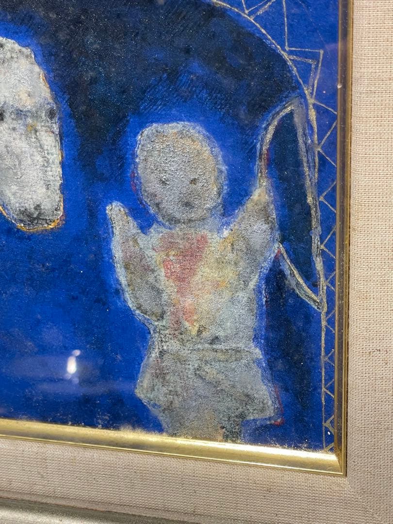 【石馬と石人】岸本章　美術品　アート　壁掛け　インテリア　飾り