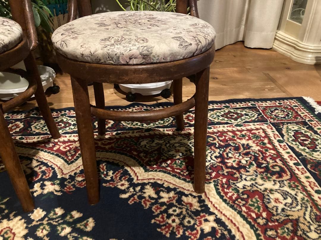 昭和レトロ 秋田木工 小型ダイニングチェア 昭和30年頃 旧ロコプレート