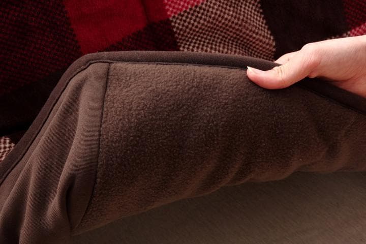 ◯省スペースこたつ薄掛け布団単品赤チェック柄 ローズ　180×180cm