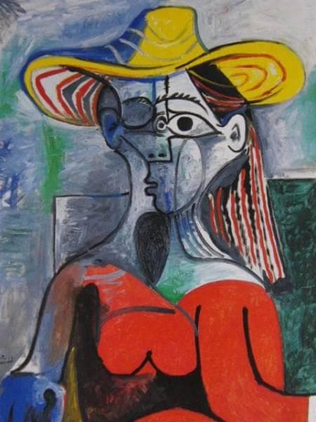 パブロ・ピカソ、帽子の女、希少な画集より、新品高級額装付、状態良好