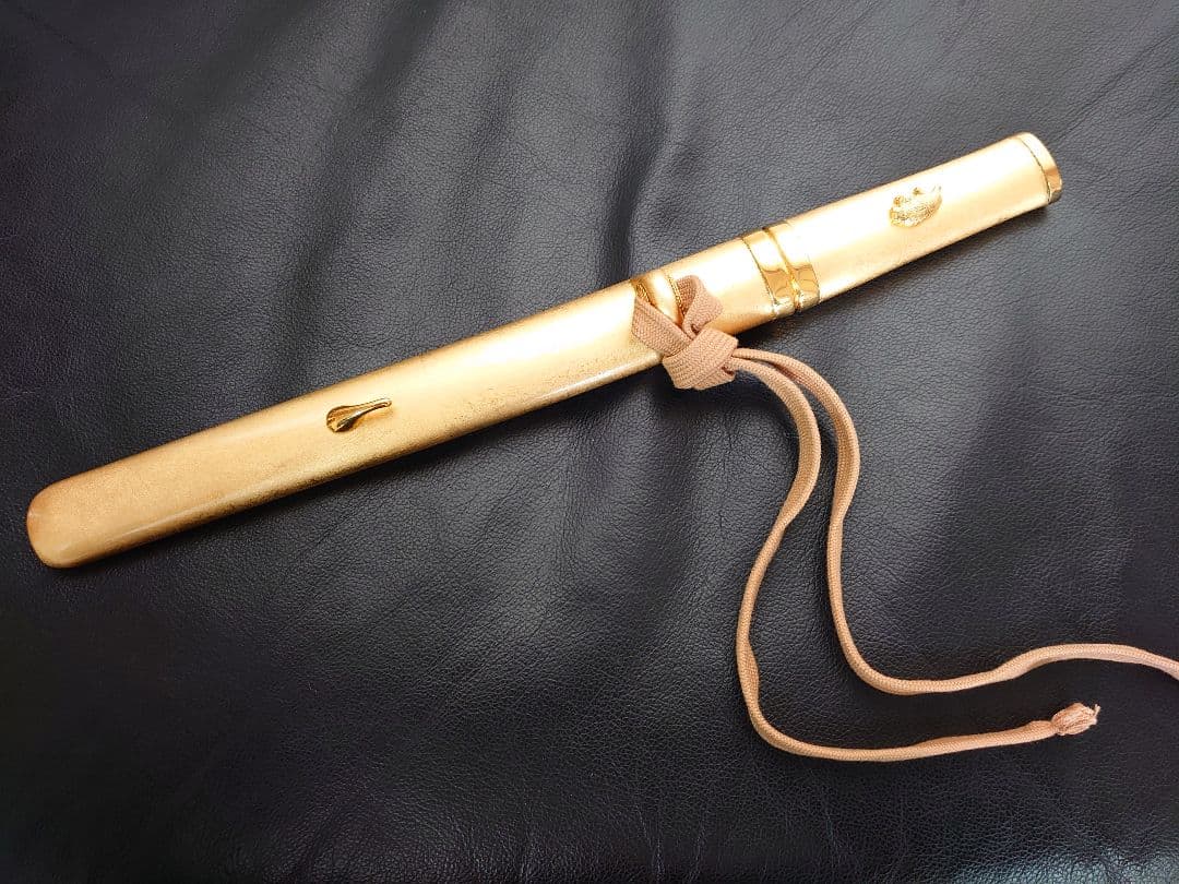 希少】フランクリンミント長寿守刀 蓑亀図目貫純金仕上げ模造刀 桐箱