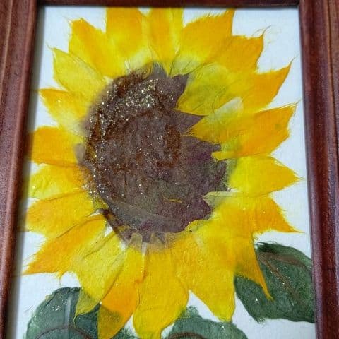 和紙ちぎり絵 ひまわりNo.2 - メルカリ