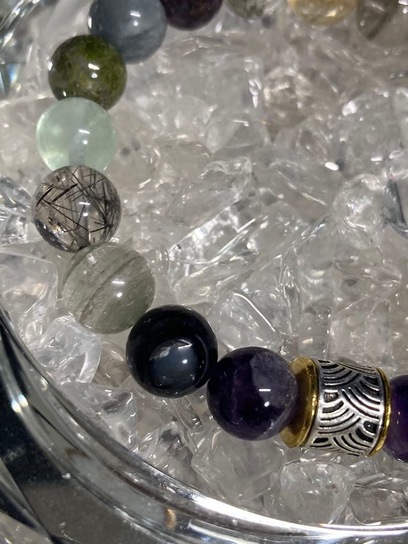 天然石　ルチルクォーツ　他色々　ブレスレット