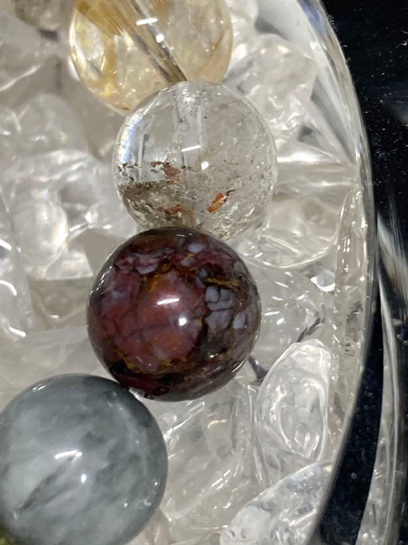 天然石　ルチルクォーツ　他色々　ブレスレット