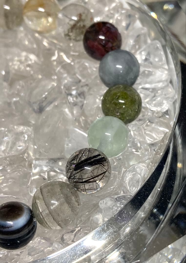 天然石　ルチルクォーツ　他色々　ブレスレット