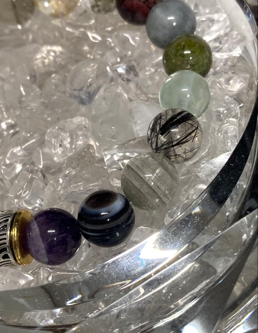 天然石　ルチルクォーツ　他色々　ブレスレット