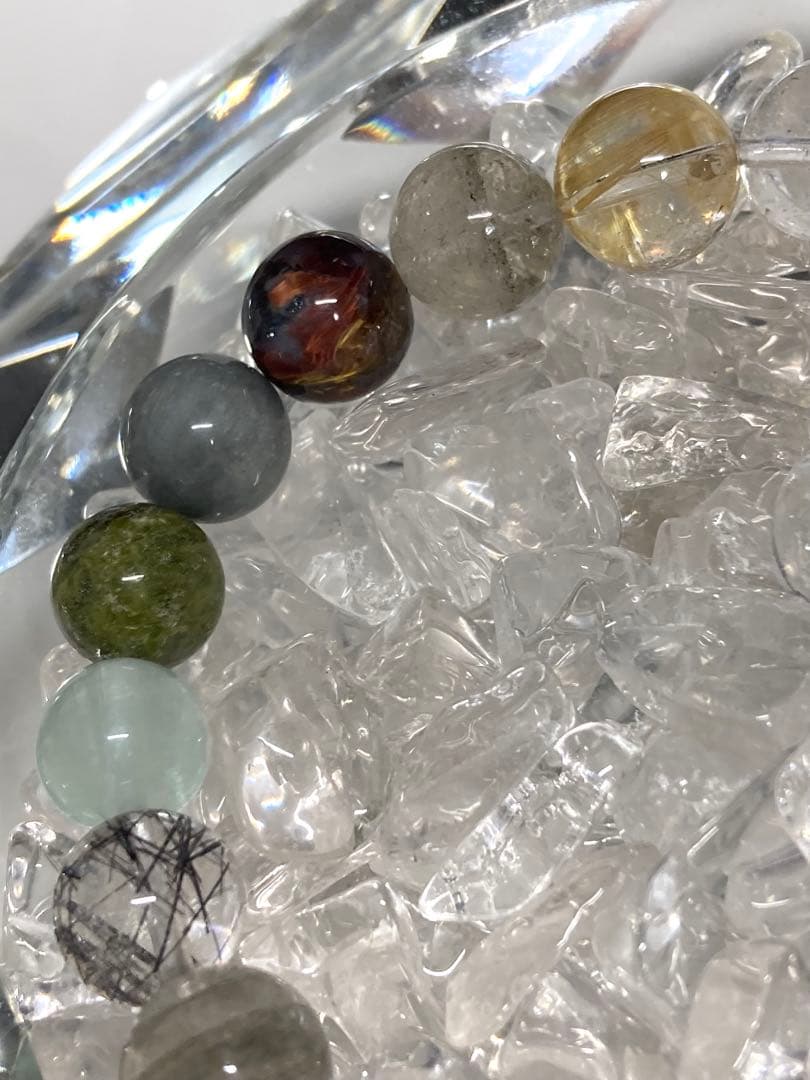 天然石　ルチルクォーツ　他色々　ブレスレット