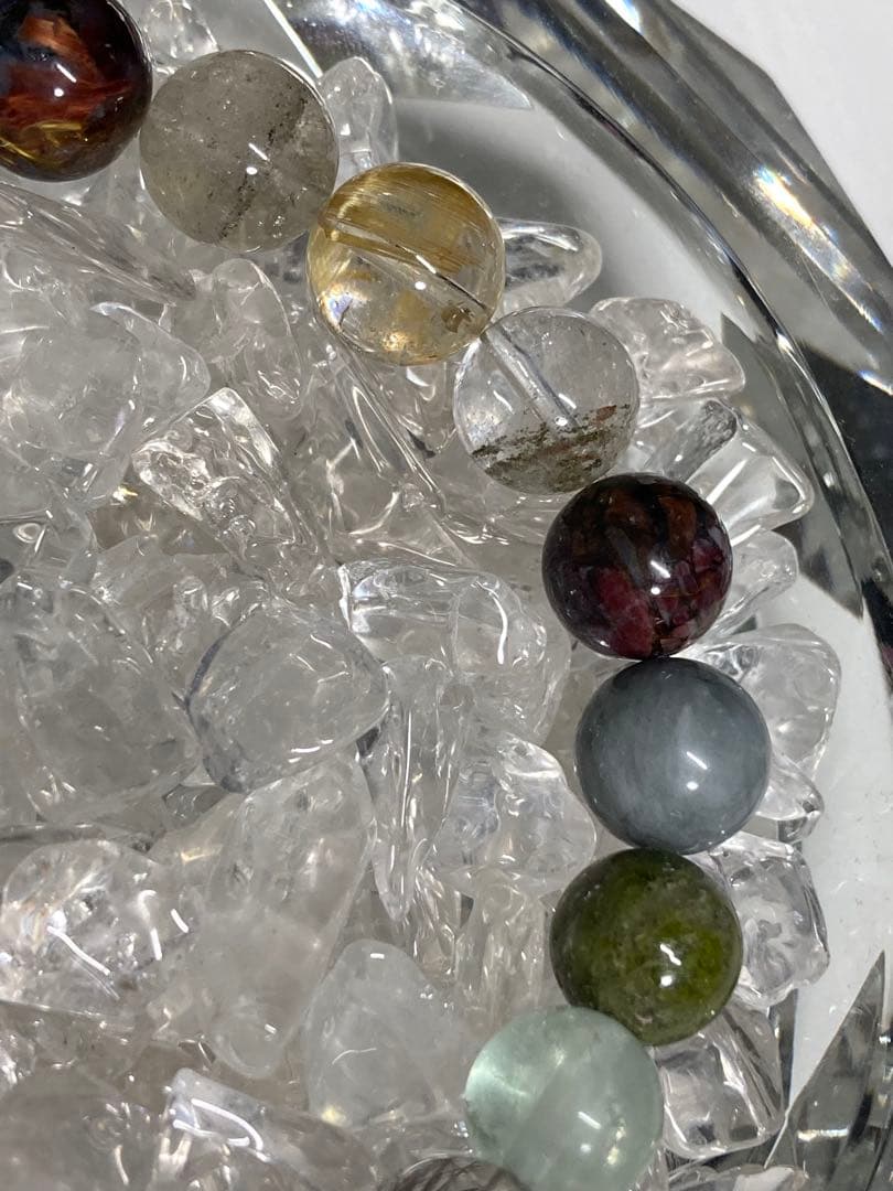 天然石　ルチルクォーツ　他色々　ブレスレット