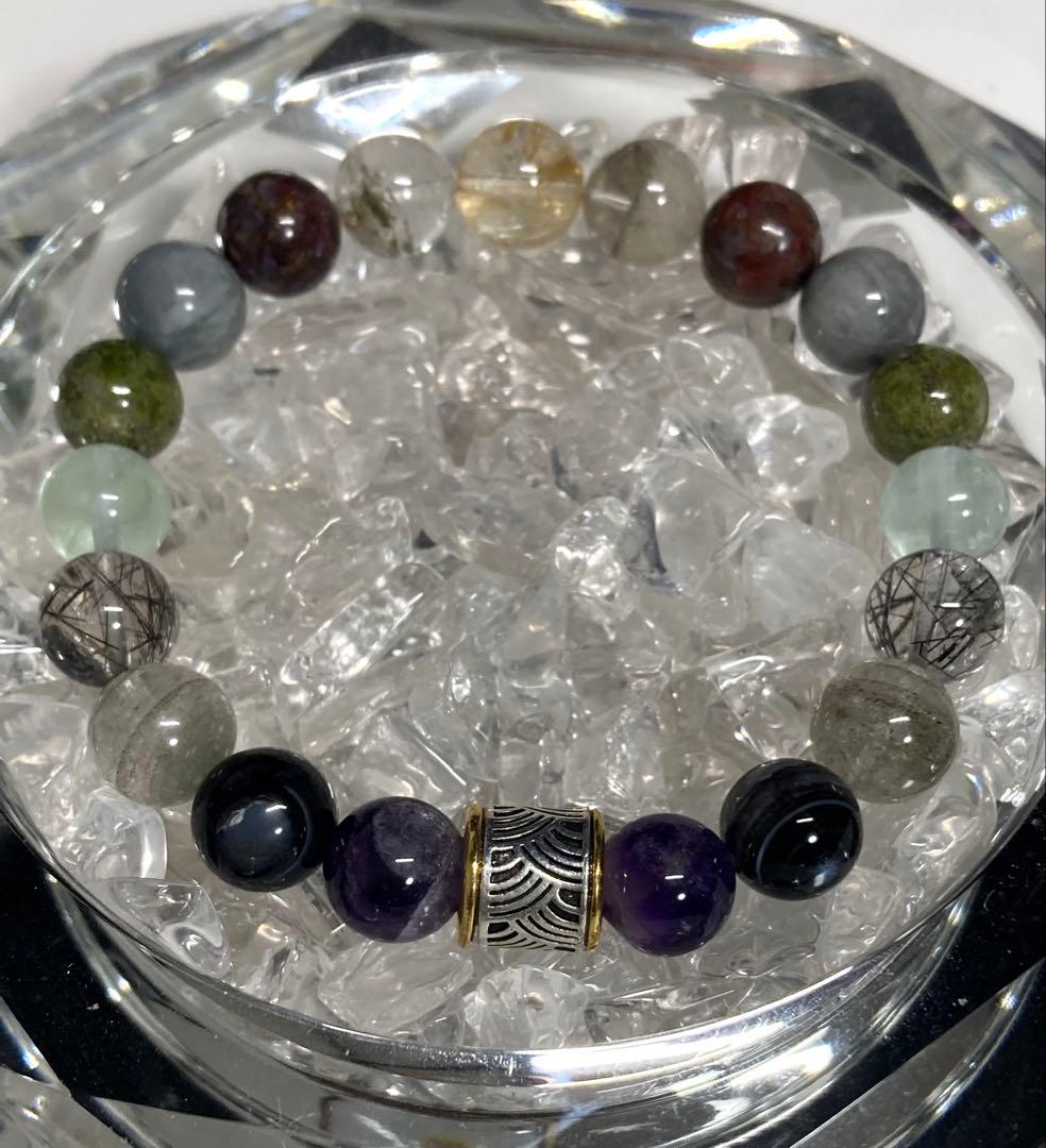 天然石　ルチルクォーツ　他色々　ブレスレット