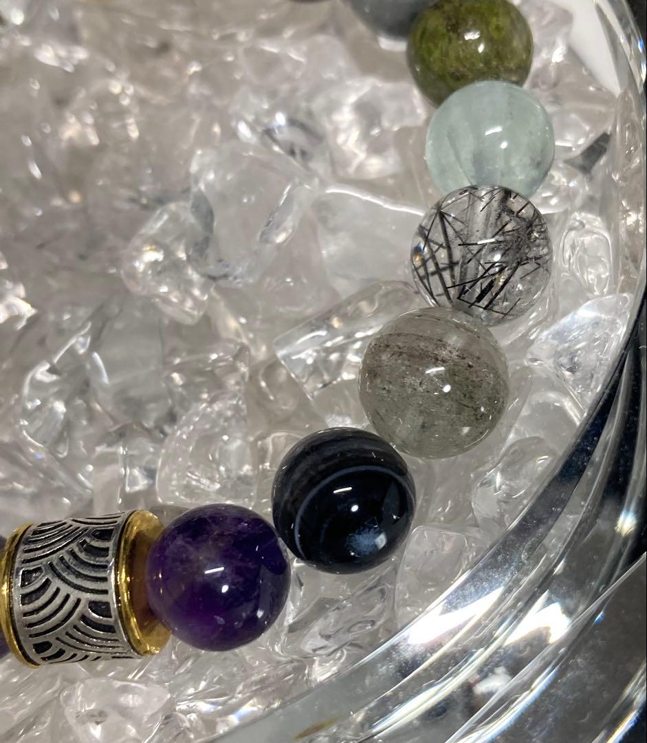 天然石　ルチルクォーツ　他色々　ブレスレット