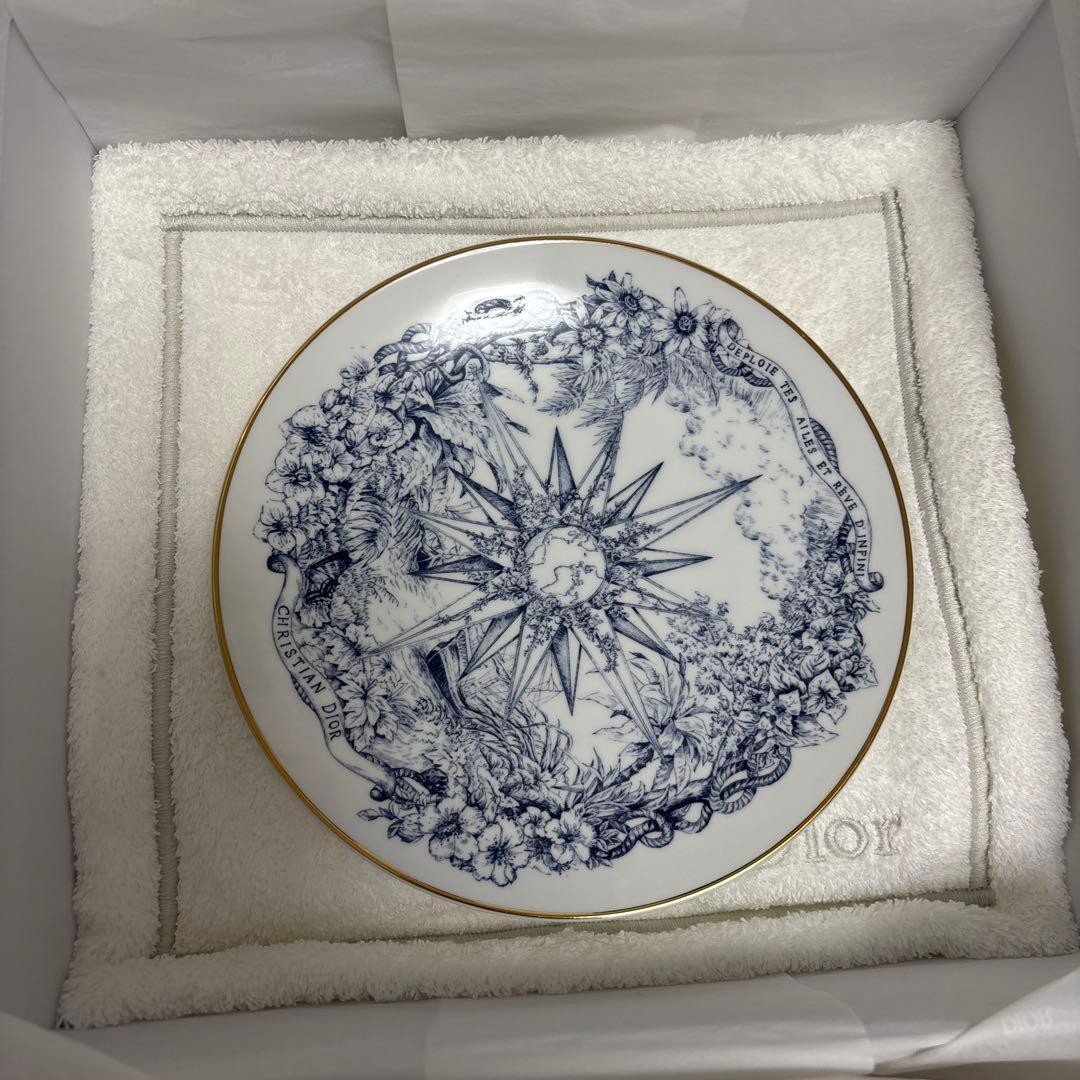 Dior コンパスデザイン 陶器皿 約23cm
