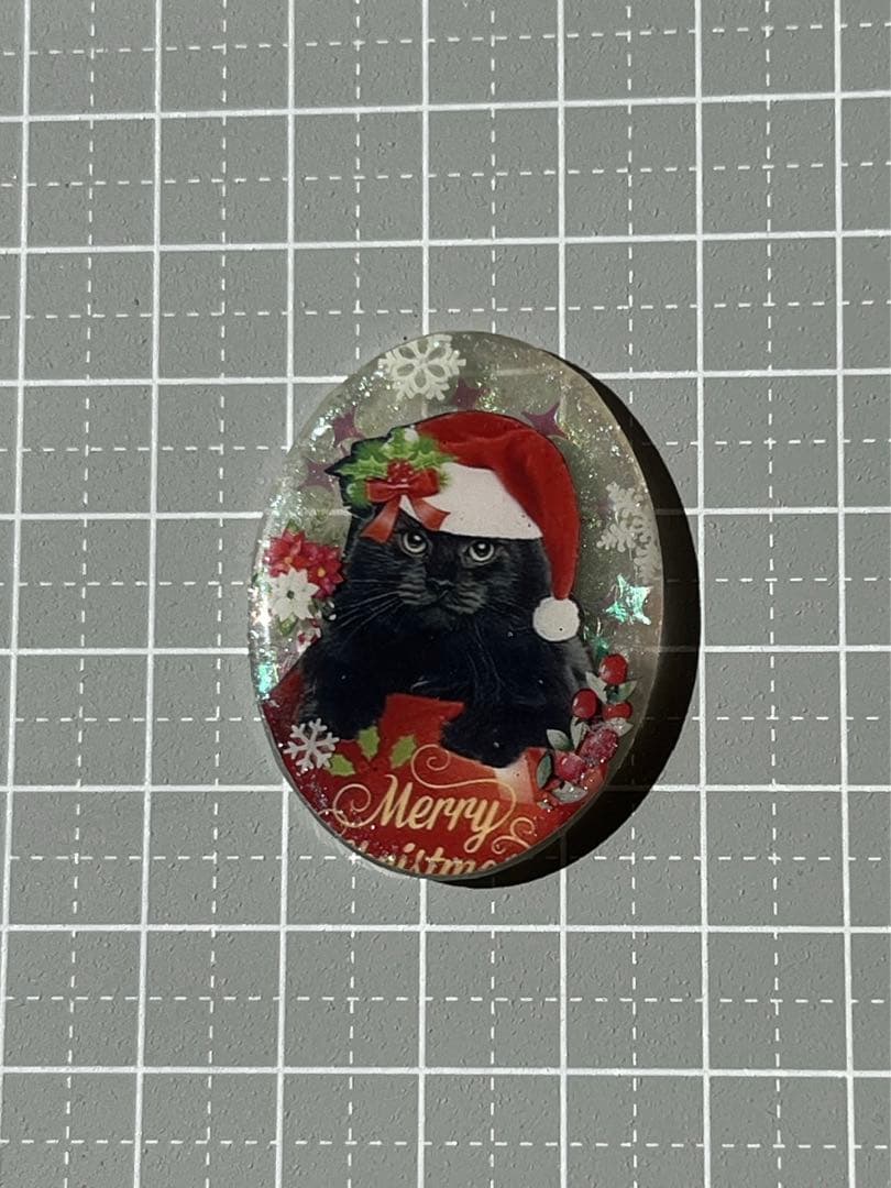 感謝価格(ㅅ´꒳` )クリスマスブーツ黒猫ちゃん レジンヘアゴム