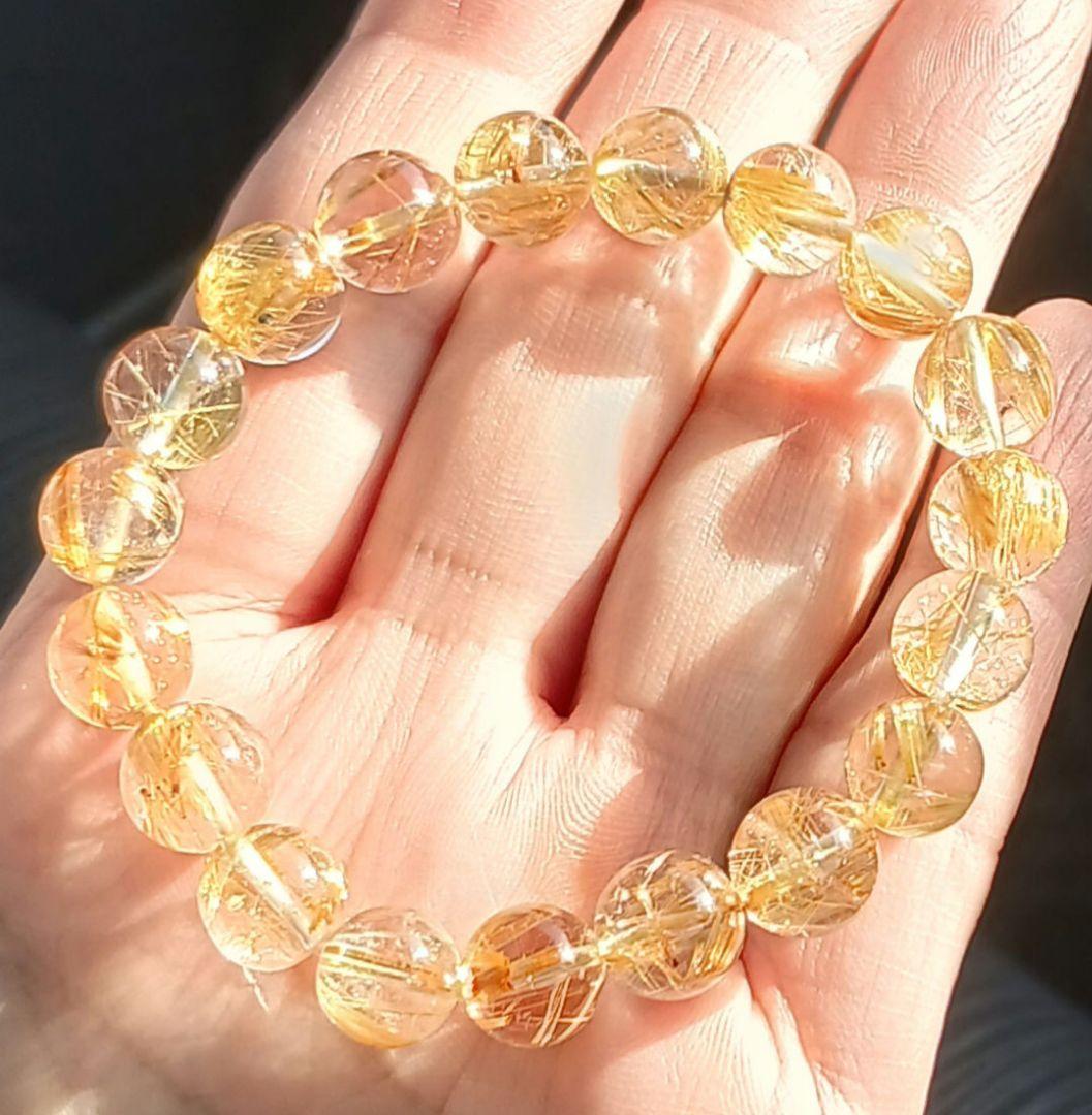 ゴールドタイチンルチル　ブレスレット