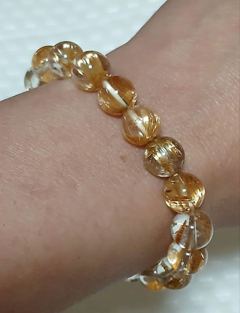 ゴールドタイチンルチル　ブレスレット